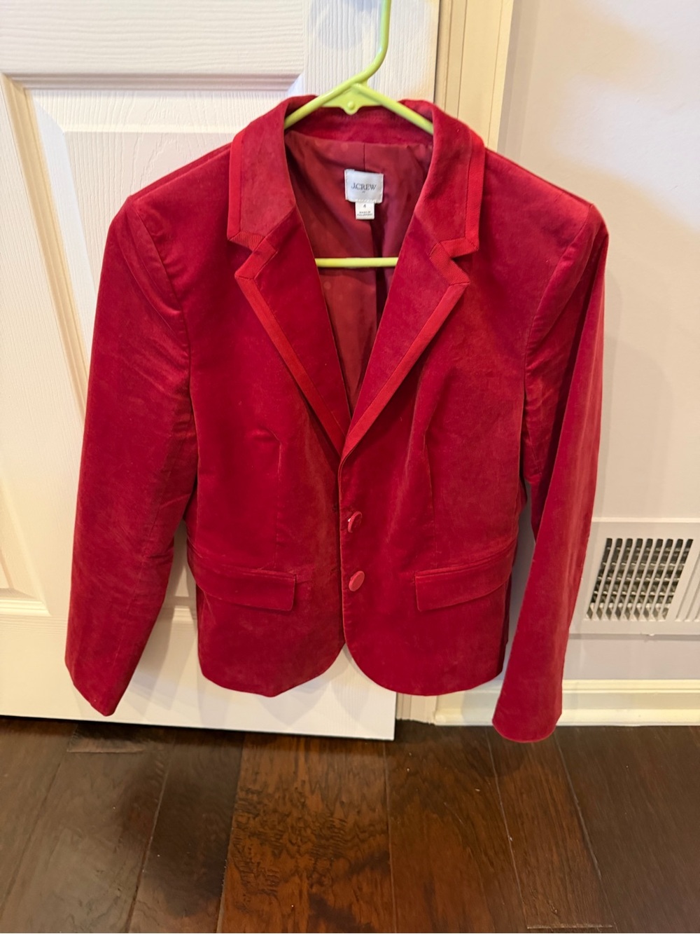 J. Crew Factory Red Velvet Tailored Blazer